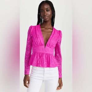 Saylor Devine Pink Lace Blouse size X-small
